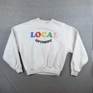 Madhappy Sweatshirt Adult Crewneck Local Optimist Cotton USA White Small